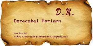Derecskei Mariann névjegykártya